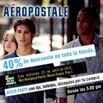 ¡Solo por hoy! 40% de descuento AÈROPOSTALE